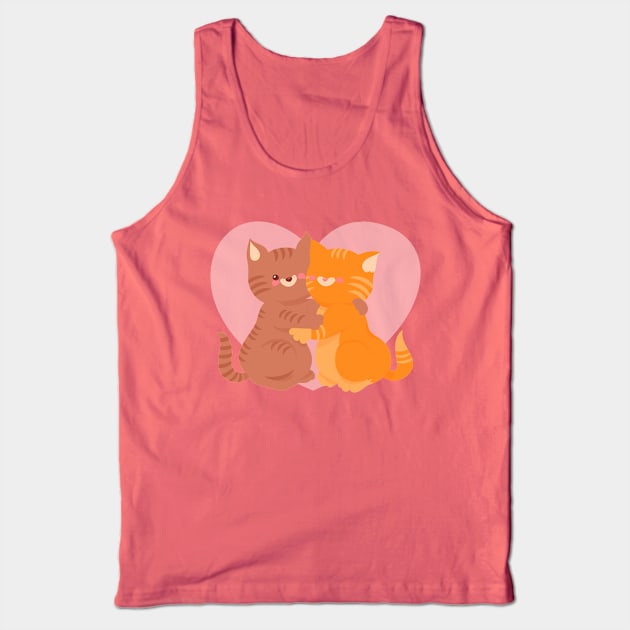 Lovely Cat Couple Tank Top by Mako Design 